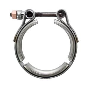 Conjunto de abraçadeiras CT (constant-torque) e mangueiras de silicone Flexfab alinhadas, destacando soluções de fixação e qualidade em sistemas automotivos e industriais.